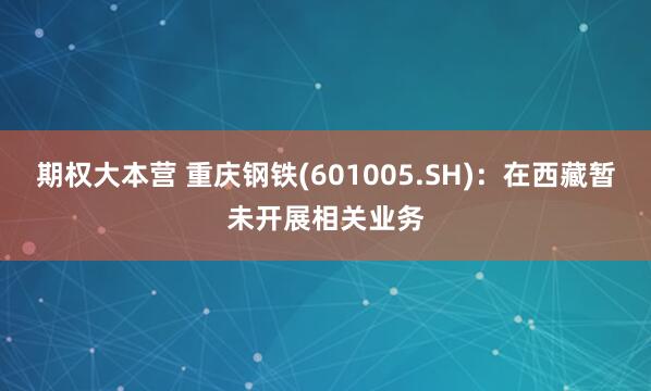 期权大本营 重庆钢铁(601005.SH)：在西藏暂未开展相关业务